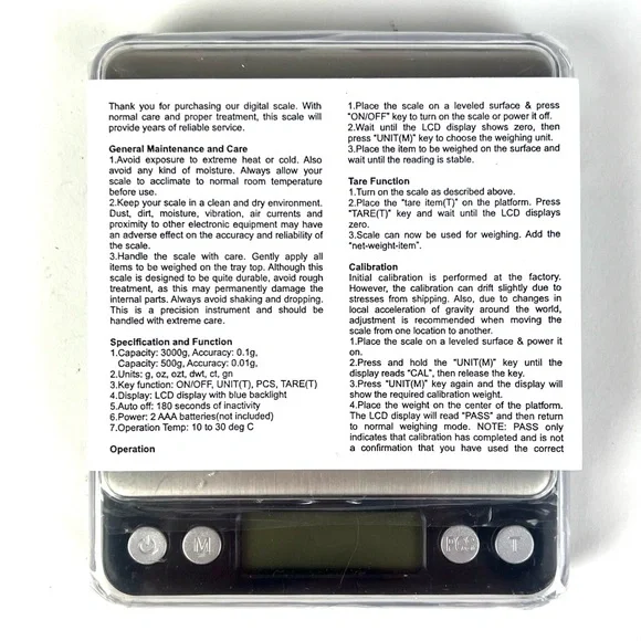 Rainbean 3KG Food Kitchen Scale Digital Grams & Ounces 5" X 4" - Picture 5 of 7